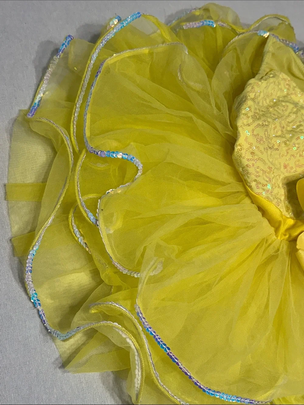 Yellow Sequin Tutu Dance Recital Dress for Kids